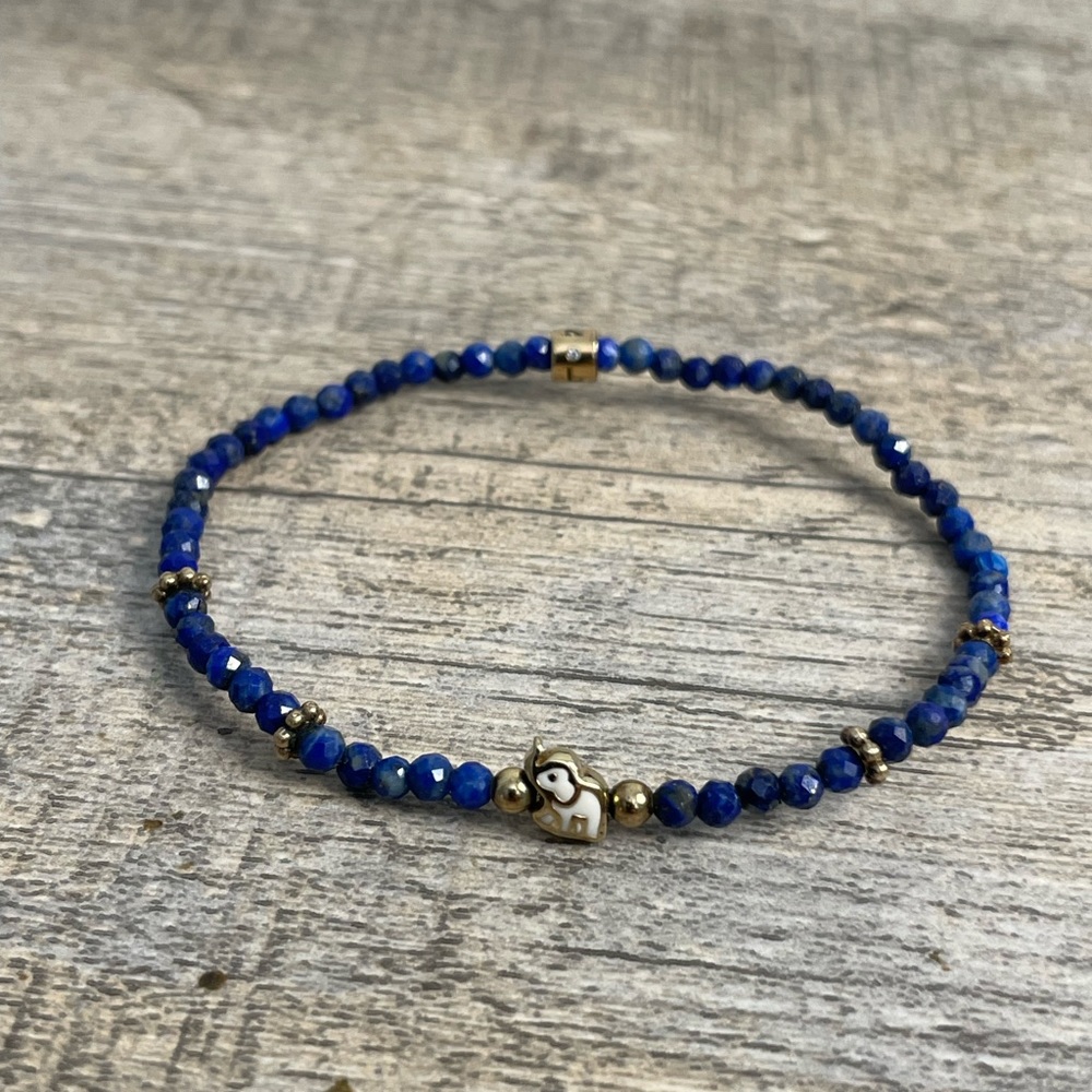Karma and luck Lapis lazuli elephant bracelet